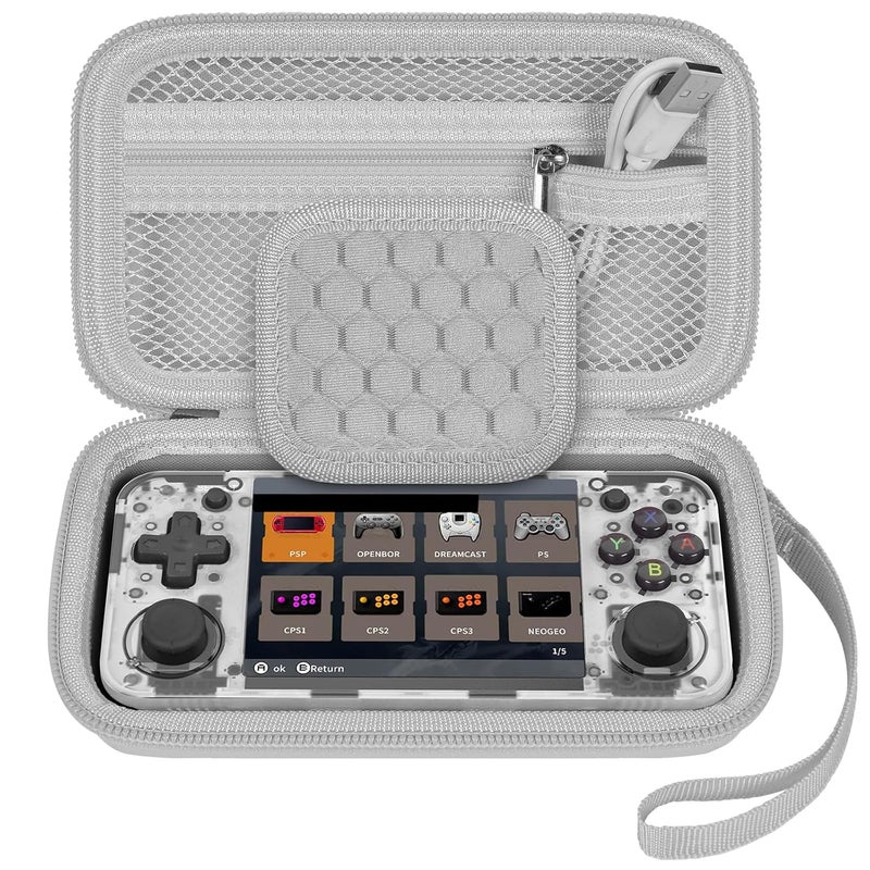 GWCASE Case Compatible with RG35XX H Retro Game Console, Handheld Emulator Gaming Player Storage Organizer for Anbernic for rg35xx h/for RG28XX Retroid Pocket Consoles, TF Card& Cable(Box Only) (Gray) - Image 1